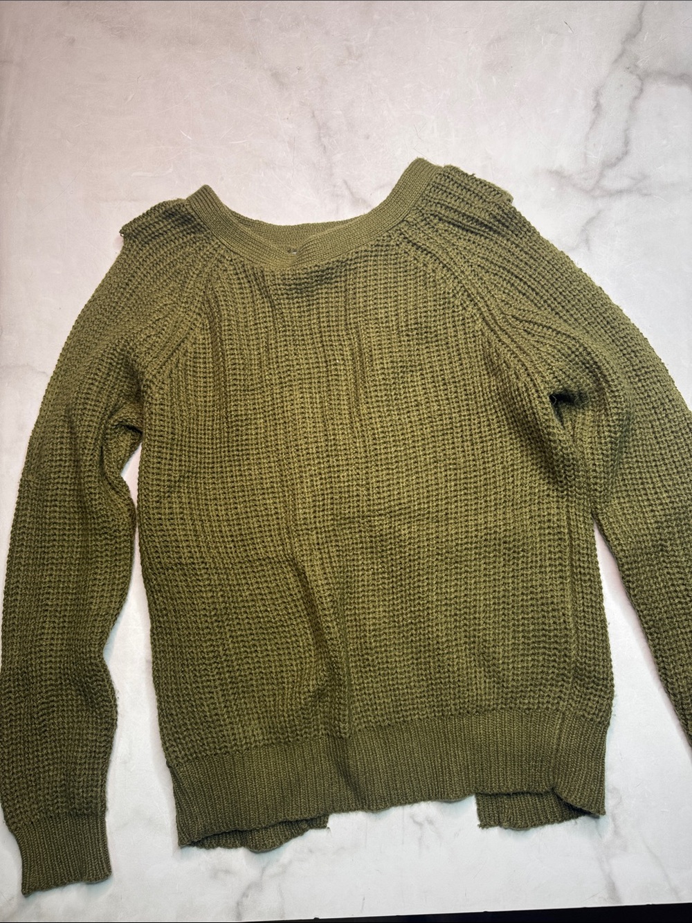 Lafayette 148 Cold Shoulder Green Sweater
